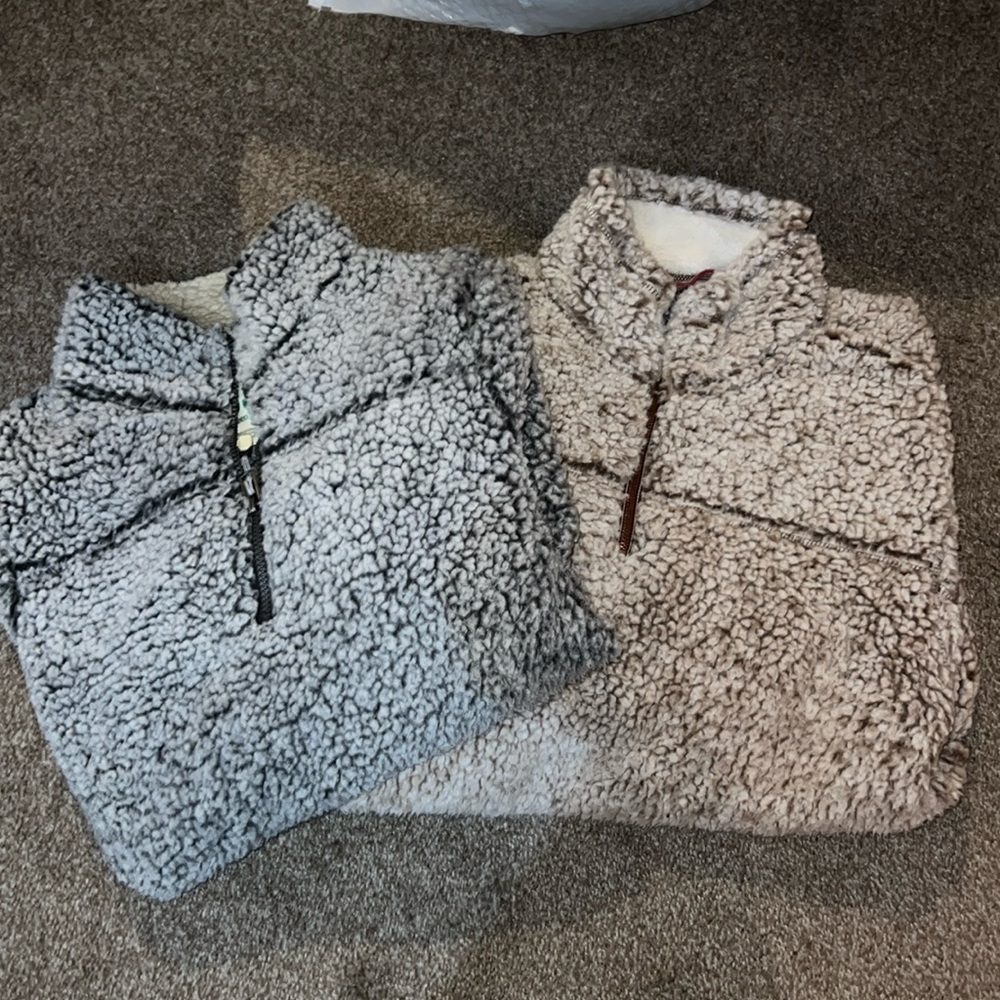SHERPA PULLOVER QUARTER ZIPS! Buy one or both!